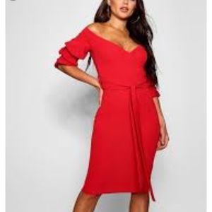 Sexy red midi dress